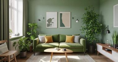 Green and Yellow Living Room Design