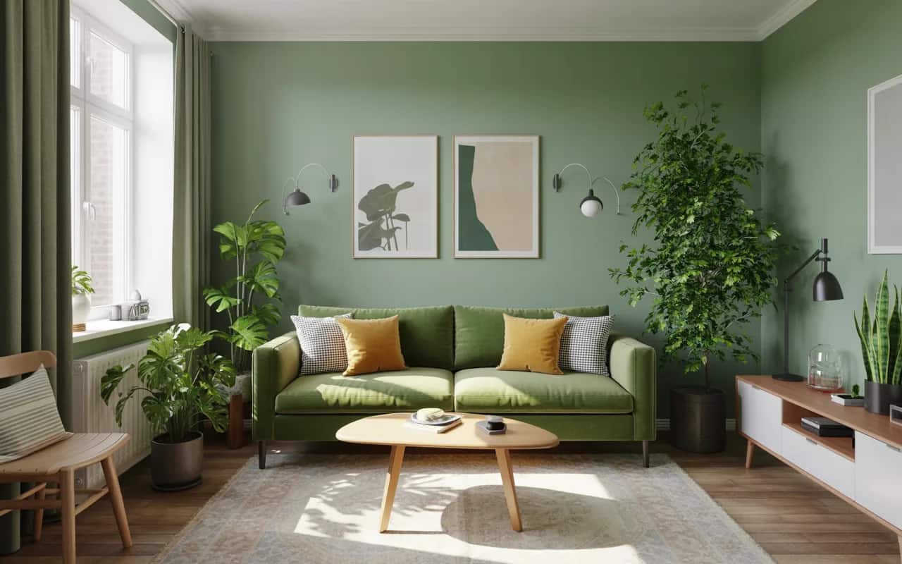 Green and Yellow Living Room Design