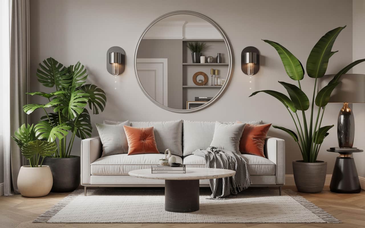 Indoor plants in stylish pots, modern luxury home decor aesthetic