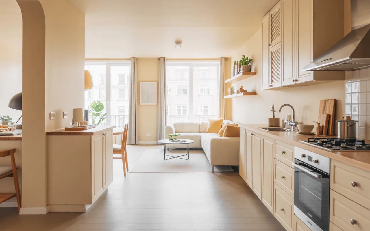 Small Kitchen and Living Room Combo