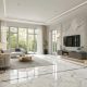 White and Grey Marble Tiles Living Room