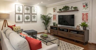 TV in Corner of Living Room Layout Decorating Ideas