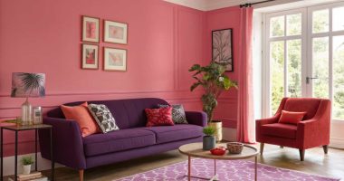 Vibrant Pink Purple and Red Living Room Ideas