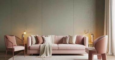 Grey and Pink Living Room Decor