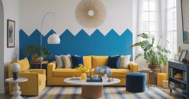 Living Room Design Yellow and Blue Ideas