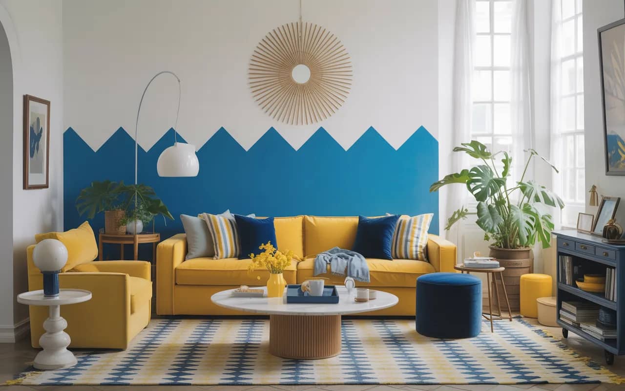 Living Room Design Yellow and Blue Ideas