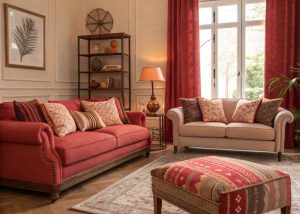 Red Pink Brown Living Room Ideas
