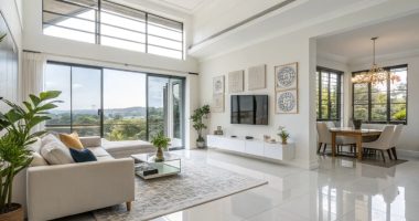 Living Room White Tiles Floor Ideas