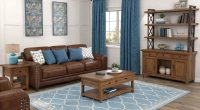 Blue and Brown Living Room