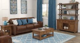 Blue and Brown Living Room