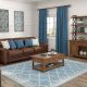 Blue and Brown Living Room