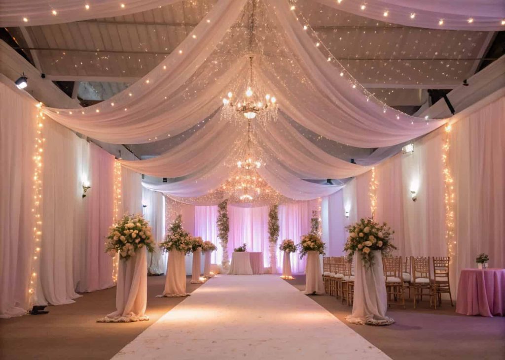 “Elegant personalized wedding signs, wooden and chalkboard styles, decorative floral accents, welcoming wedding atmosphere”