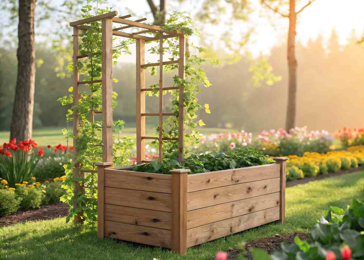 DIY Planter Box with Trellis