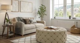 Living Room Decor With Ottoman