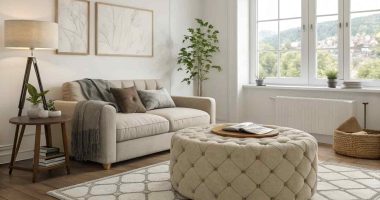 Living Room Decor With Ottoman