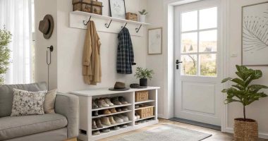 Shoe Rack in Living Room Entryway