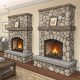 River Rock Fireplace