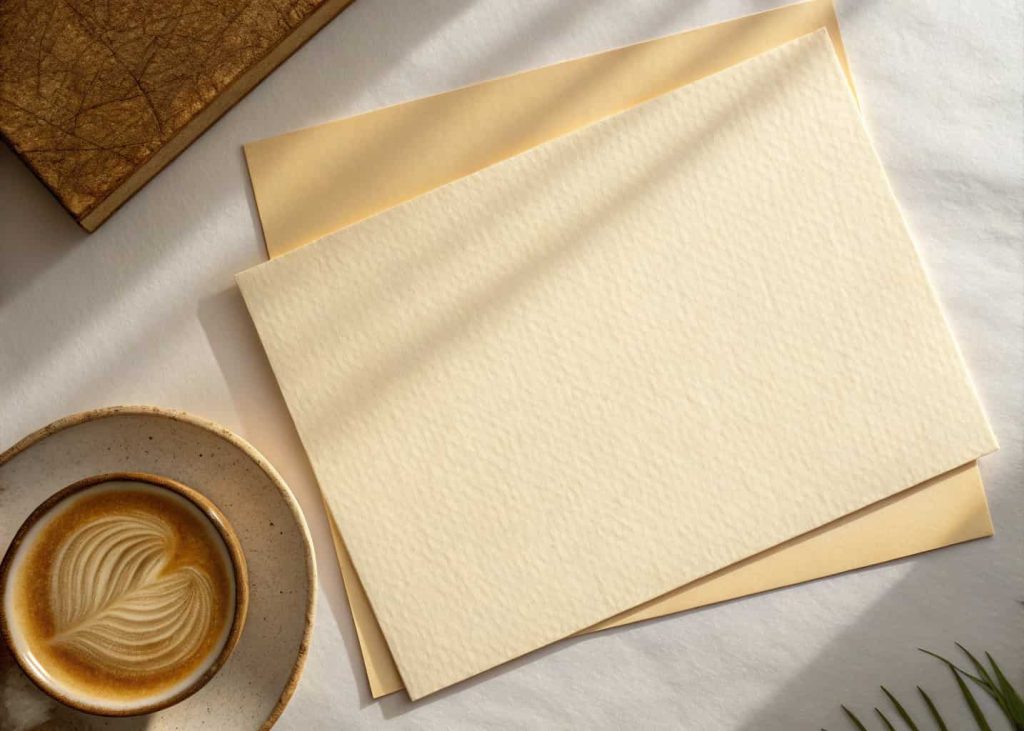 Classic cream paper texture with warm ivory tone and soft grain for design backgrounds