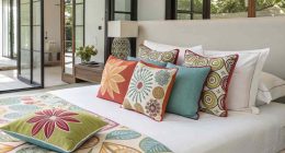 Decorative Pillows on Bed