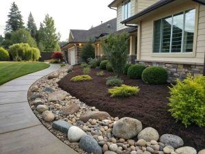 River Rock and Mulch Landscaping