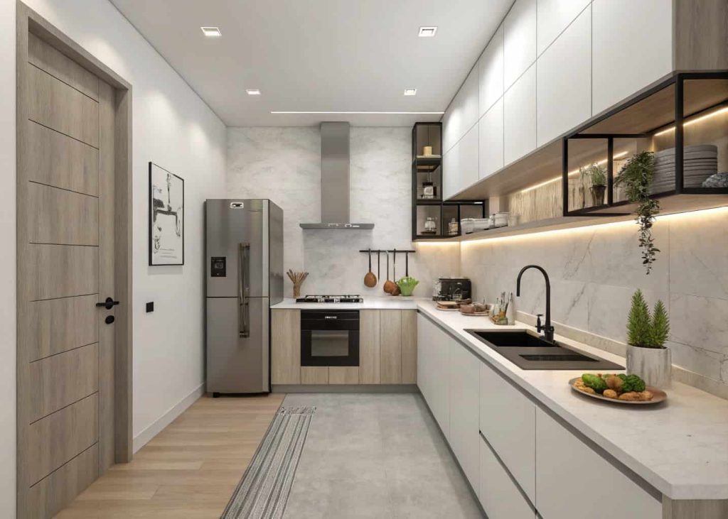 Minimalist small kitchen with clean design and simple decor