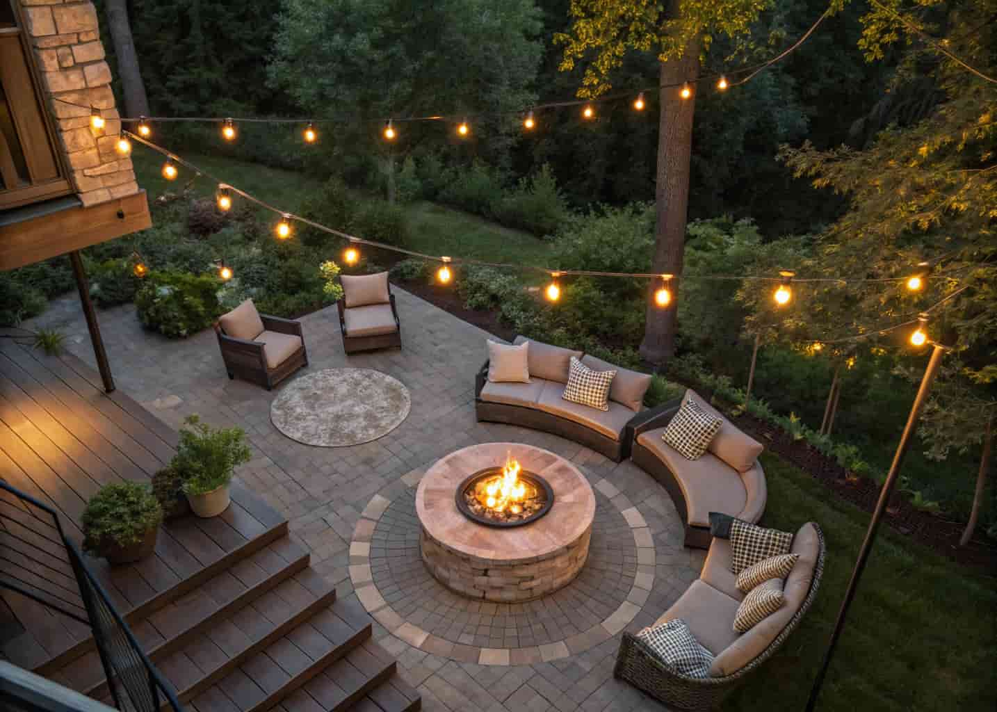 Backyard Fire Pit Lounge