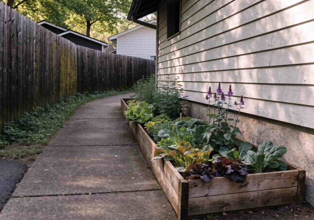 Raised bed garden solution for limited ground space