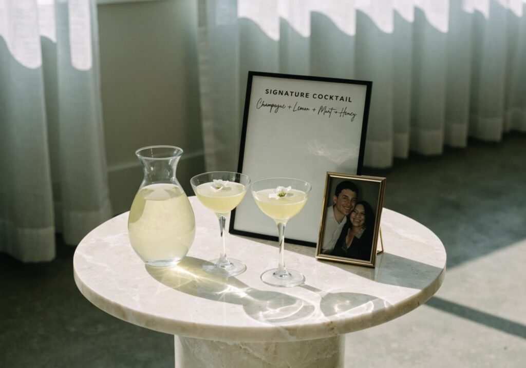Simple personal touches added to wedding reception decor