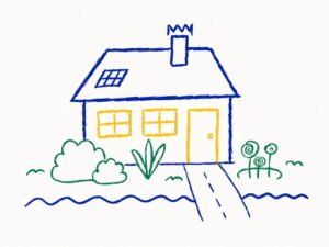 House with Garden Drawing