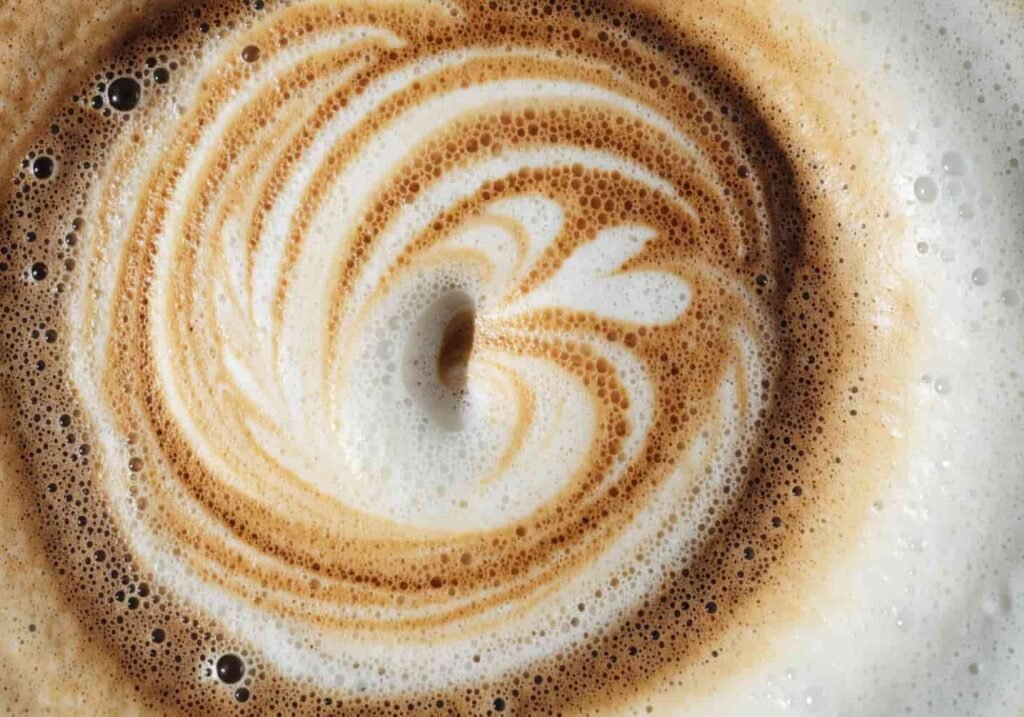 Foam art detail close-up aesthetic latte photo