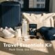 Portable power bank and charging cables packed inside a travel tech pouch