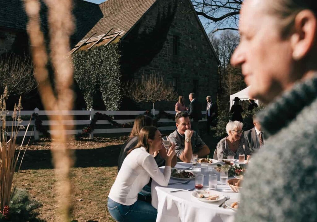 Seasonal wedding reception decor for autumn and winter