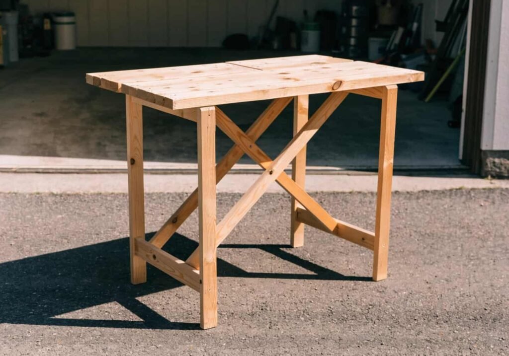 Affordable 2x4 folding table built for under thirty dollars