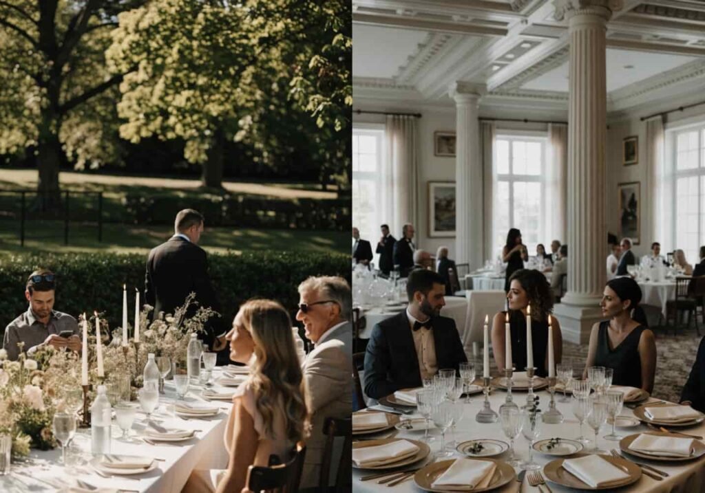 Comparing indoor and outdoor wedding reception venue options
