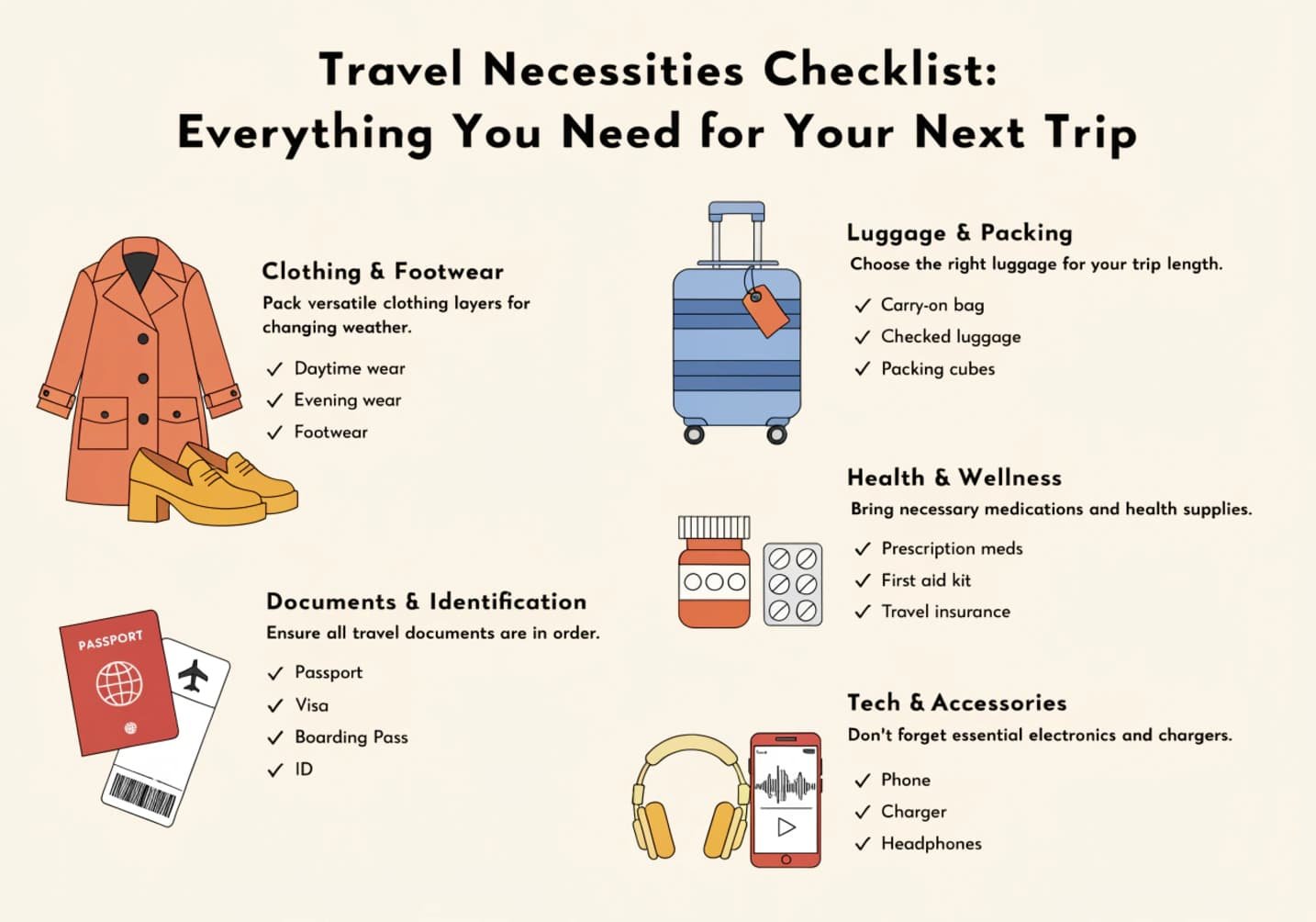 Person doing a final checklist walkthrough before leaving home for a trip.