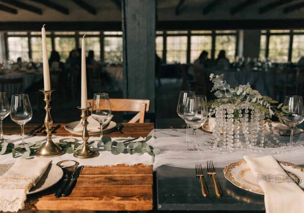 Budget friendly wedding theme decor compared to a higher cost theme