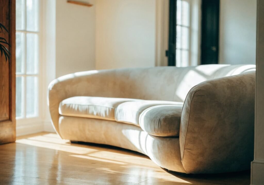 Curved couch design trend for modern living rooms 2026