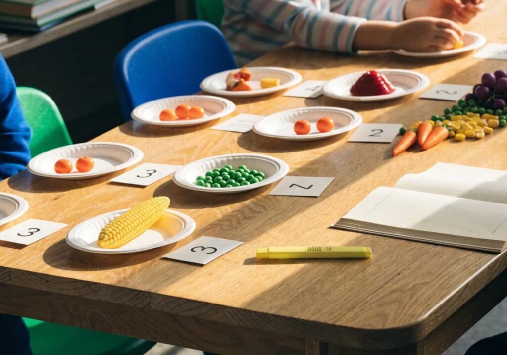 Thanksgiving feast counting activity for kindergarten math center