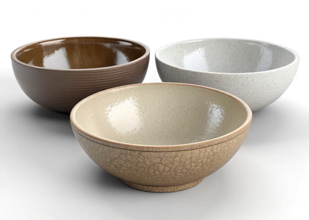 Comparison of ceramic, stone, and resin bowl types used for DIY fountains.