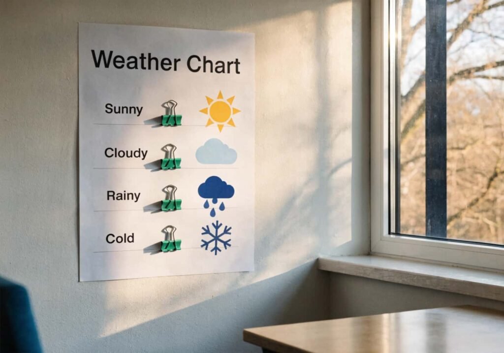 Kindergarten daily weather tracking chart for November