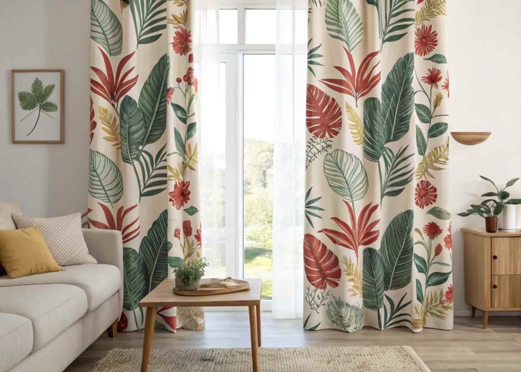 Sheer curtains filtering soft daylight into a living room