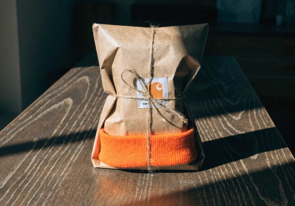 Carhartt beanie packaged as a wrapped gift