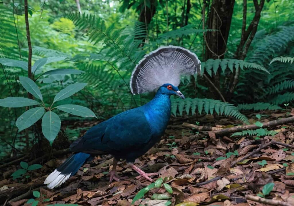 Real image of the New Guinea rainforest habitat where the Victoria Crowned Pigeon lives and forages.