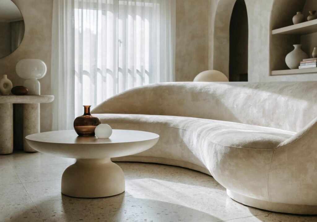 Curved cream sofa showcasing the biggest sofa trend of 2026