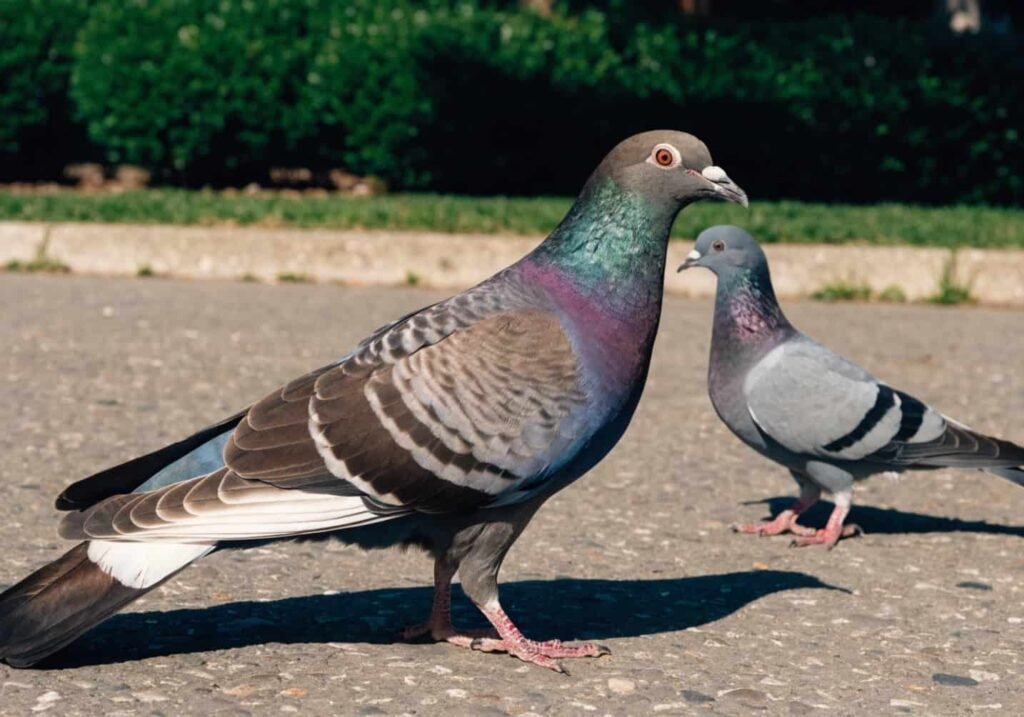 Size comparison showing how large a Nicobar pigeon really is