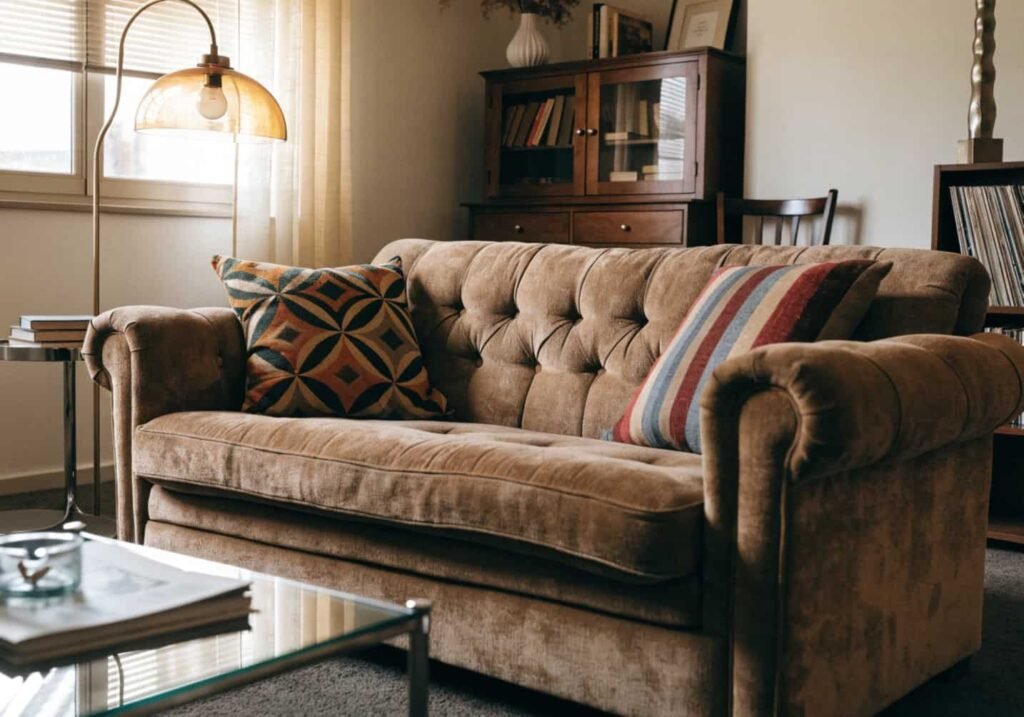 Vintage-inspired couch comeback trend in 2026 living rooms
