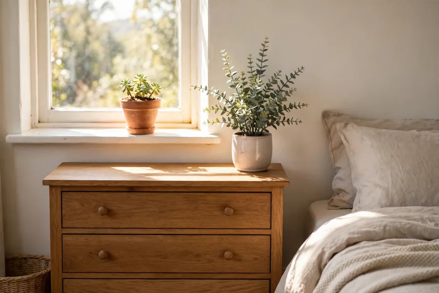 Real and faux plants styled together