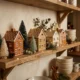 Gingerbread Christmas kitchen shelf display