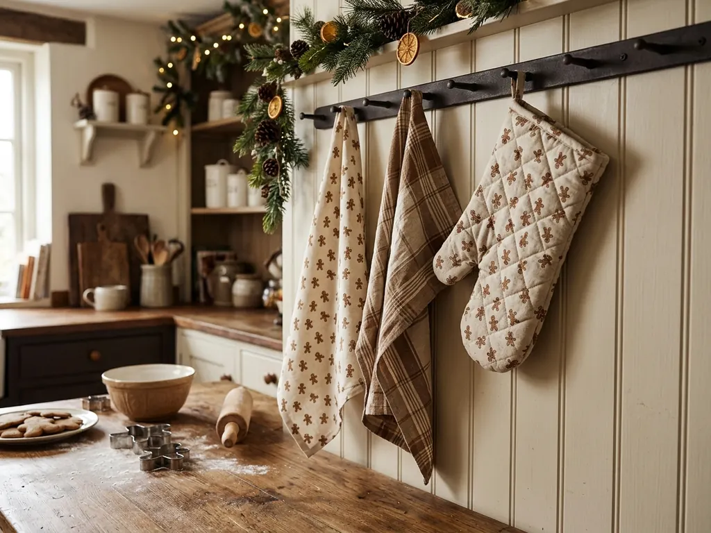 Gingerbread print kitchen towels