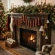 Tassel garland and paper bells on mantel